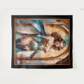 Xzendor7によって華やかな金ゴールドターコイズの服装の女性 タペストリー (正面(横))