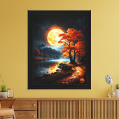 Xzendor7によるオレンジ色の月の魅惑の領域 キャンバスプリント (インサイチュ (リビング))