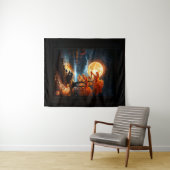 Xzendor7によるオレンジ色の月の魅惑の領域 タペストリー (インサイチュ(横))