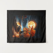 Xzendor7によるオレンジ色の月の魅惑の領域 タペストリー (正面(横))