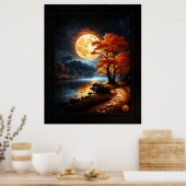 Xzendor7によるオレンジ色の月の魅惑の領域 ポスター (キッチン)