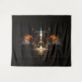 Xzendor7によるファイアフラクタルアートの翼 タペストリー (正面(横))