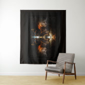 Xzendor7によるファイアフラクタルアートの翼 タペストリー (インサイチュ)