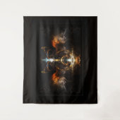 Xzendor7によるファイアフラクタルアートの翼 タペストリー (正面)