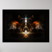 Xzendor7によるファイアフラクタルアートの翼 ポスター (正面)