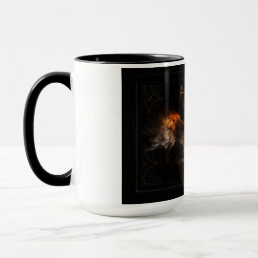 Xzendor7によるファイアフラクタルアートの翼 マグカップ (左)