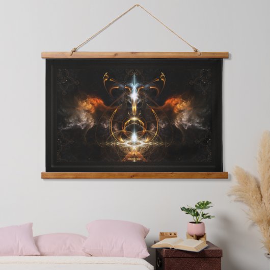 Xzendor7によるファイアフラクタルアートの翼 吊り下げ型タペストリー (寝室)