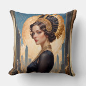 Xzendor7による黄金のアールデコによる美しい クッション (正面)