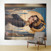 Xzendor7による黄金のアールデコによる美しい タペストリー (インサイチュ(横))