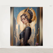 Xzendor7による黄金のアールデコによる美しい タペストリー (正面)