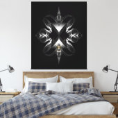 Xzendor7による黒のアクセンアブルのエンブレム キャンバスプリント (インサイチュ (寝室))