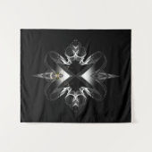 Xzendor7による黒のアクセンアブルのエンブレム タペストリー (正面(横))