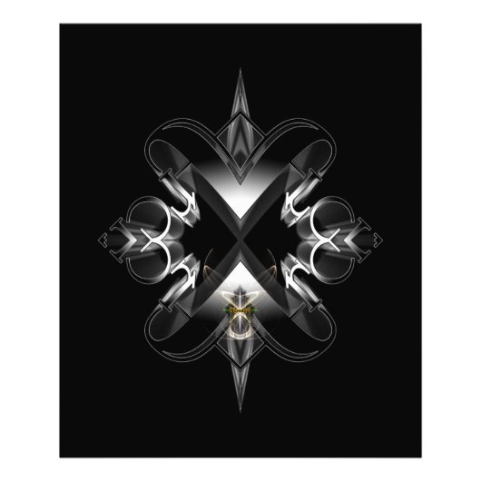 Xzendor7による黒のアクセンアブルのエンブレム フォトプリント (正面)