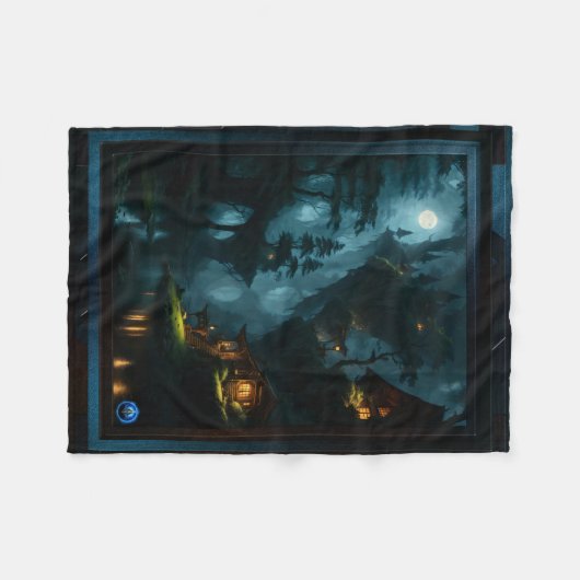 Xzendor7の魅惑的なコーイの森 フリースブランケット (正面(横))