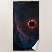 Xzendor7太陽のによる息をのむようなEclipse AIアート ビーチタオル (正面)