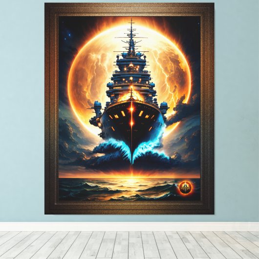 Xzendor7幽霊海の銀河の船 キャンバスプリント (インサイチュ (ウッドフロア))