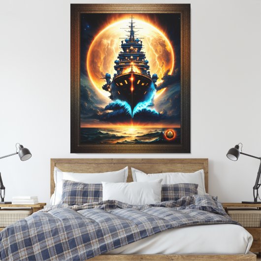 Xzendor7幽霊海の銀河の船 キャンバスプリント (インサイチュ (寝室))