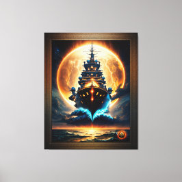 Xzendor7幽霊海の銀河の船 キャンバスプリント