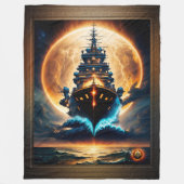 Xzendor7幽霊海の銀河の船 フリースブランケット (正面)