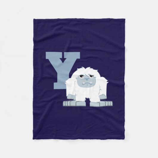 Yはイエティかわいい漫画のイエティのモンスターのためだ フリースブランケット (正面)