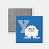 Yはイエティの略。かわいいイラストのイエティモンスター マグネット (正面/裏面)