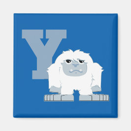 Yはイエティの略。かわいいイラストのイエティモンスター マグネット