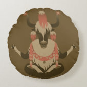 Yはチベットのヤクのためです ラウンドクッション (正面)