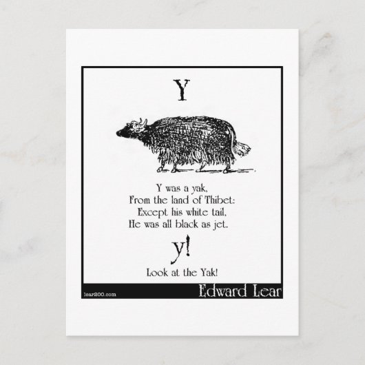 Yはヤクだった ポストカード (正面)