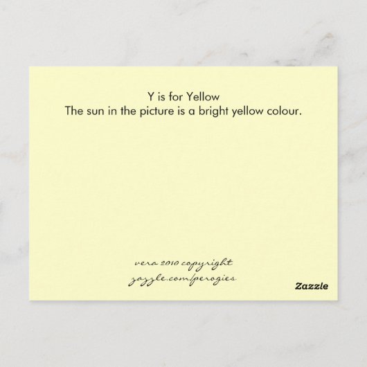 Yは黄色 ポストカード (裏面)