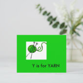 YはYarn Alphabet Flashcard用 ポストカード (スタンド正面)