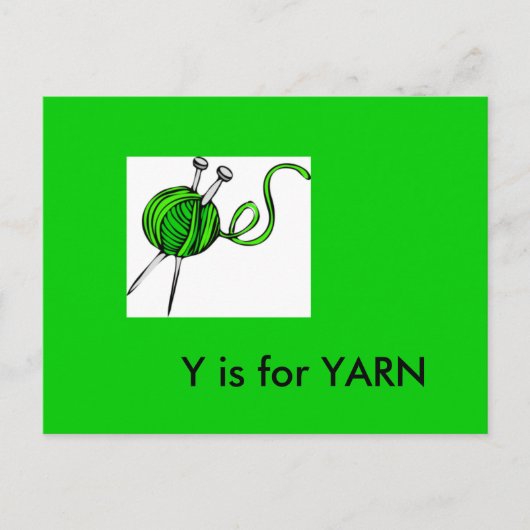 YはYarn Alphabet Flashcard用 ポストカード (正面)