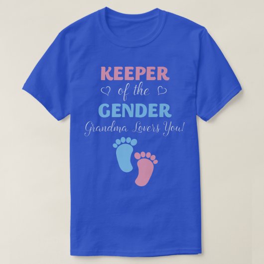 Yを愛する祖母の性別のキーパーを性別で明らかにする Tシャツ (デザイン正面)