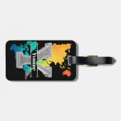 Yイニシャルパーソナライズされたシルバーモノグラムあなたのお名前 ラゲッジタグ (裏面横)