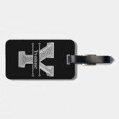 Yイニシャルパーソナライズされたシルバーモノグラムあなたのお名前 ラゲッジタグ (裏面横)