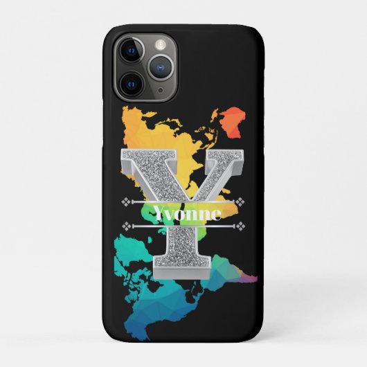 Yイニシャルパーソナライズされたシルバーモノグラムあなたのお名前 Case-Mate iPhoneケース (裏)