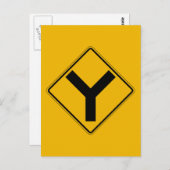 Y記号、トラフィック警告標識（米国） ポストカード (正面/裏面)