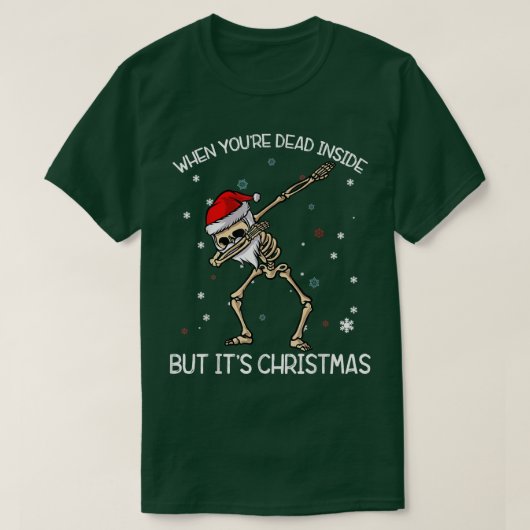 Y04qスケルトンダービングメリークリスマスクリスマスホリデー Tシャツ (デザイン正面)