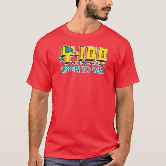 Y100 FM マイアミで勝つために聴く Tシャツ (正面)