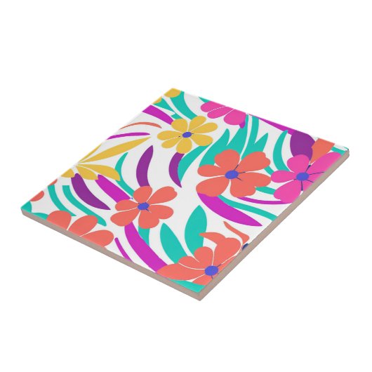 Y2はっきりしたKワイルドフラワー鮮やか春デコール タイル (側面)