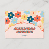 Y2カラフルK花手作り服 名刺 (正面)