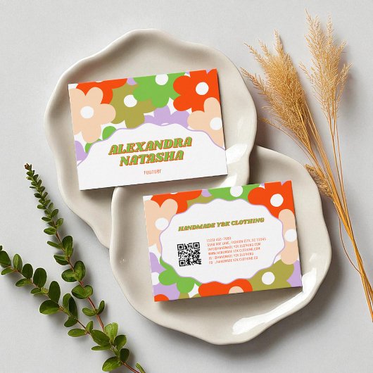 Y2カラフルK花手作り服 名刺