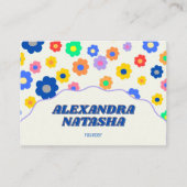 Y2カラフルK花手作り服 名刺 (正面)