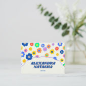 Y2カラフルK花手作り服 名刺 (スタンド正面)