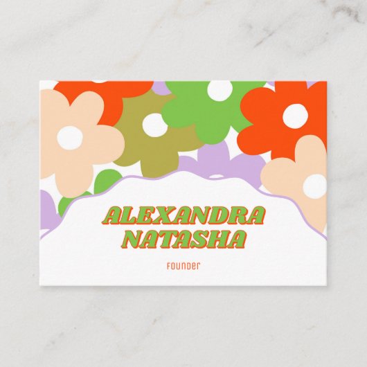 Y2カラフルK花手作り服 名刺 (正面)