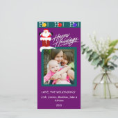 Y2 Ho緑の垂直なクリスマスの写真カード シーズンカード (スタンド正面)