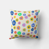 Y2Kお洒落フローラカラフルレトロ陽気 クッション (裏面)