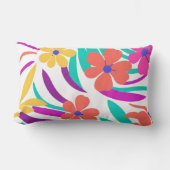 Y2Kはっきりしたワイルドフラワー鮮やかカラー春 ランバークッション (正面)