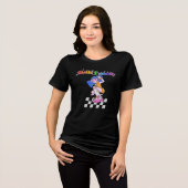 Y2Kアニメガール こんにちは未来 トライブレンドTシャツ (正面全面)