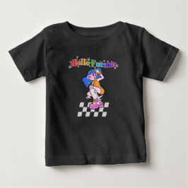 Y2Kアニメガール こんにちは未来 ベビーTシャツ