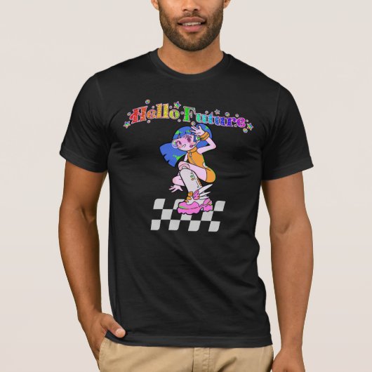 Y2Kアニメガール ハローフューチャー Tシャツ (正面)